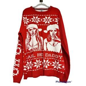 Bar Stool Sports Holiday Sweater •Men L•Call Her Daddy Christmas Ugly Xmas Red
